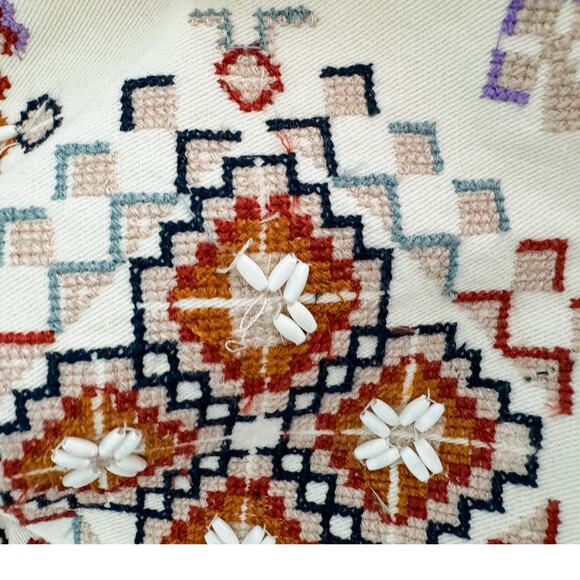 Ulla Johnson Adilah Beaded Embroidered Cotton Linen Mini Dress Ochre size 0 - Picture 9 of 16